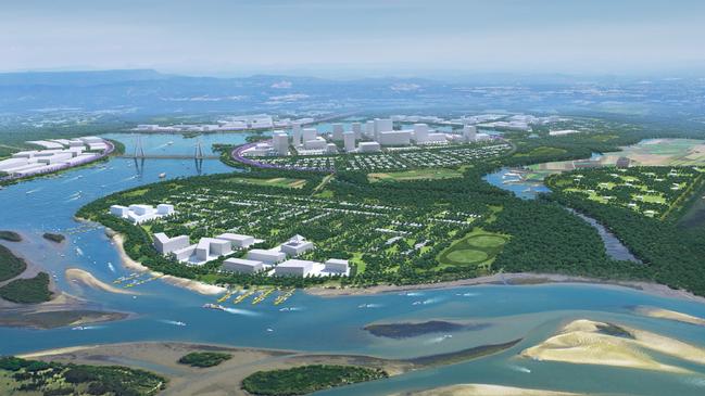 Artist impression of the proposed Pacific City development in the Norwell Valley on the Gold Coast. Picture: Supplied.