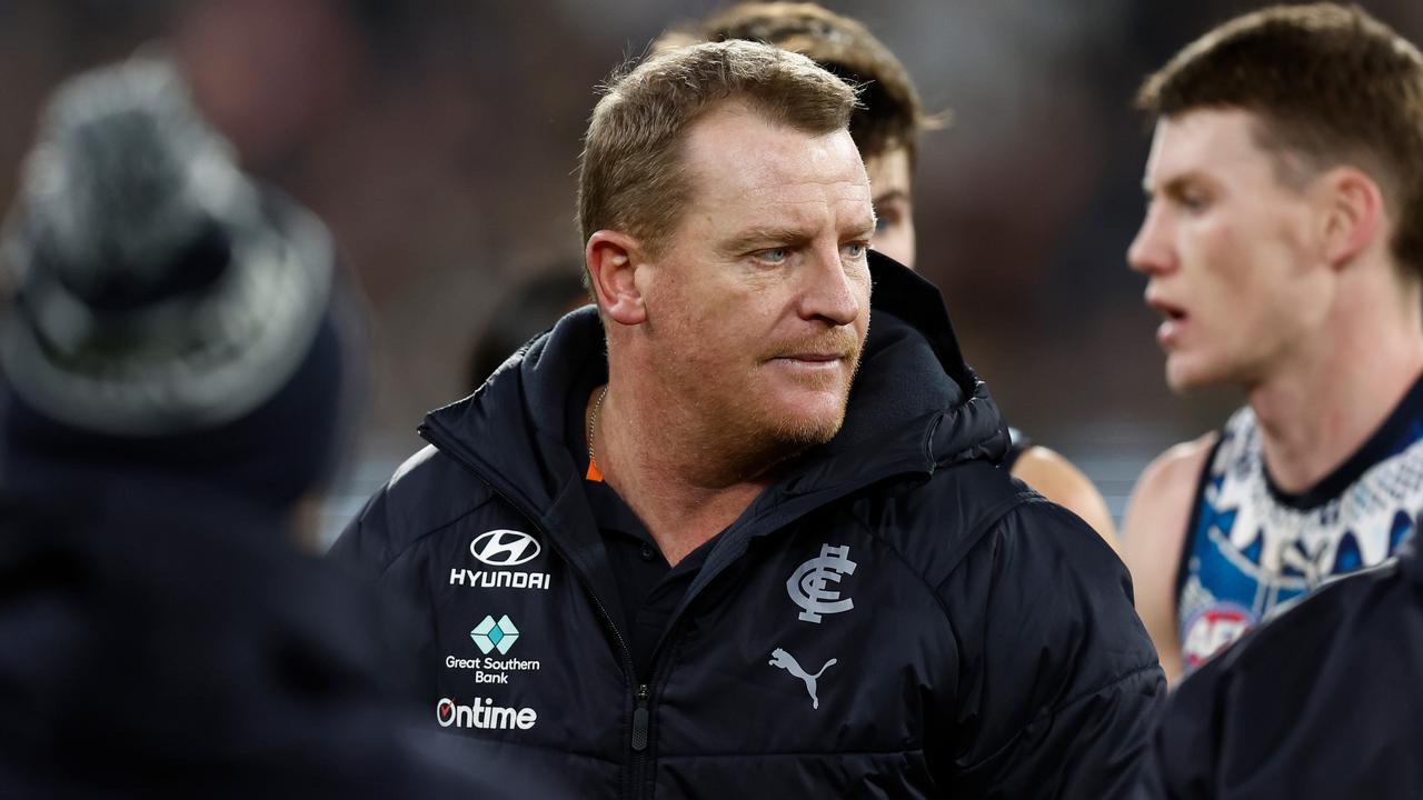 Carlton coach Michael Voss says it’s time to move on. Picture: Michael Willson/AFL Photos via Getty Images