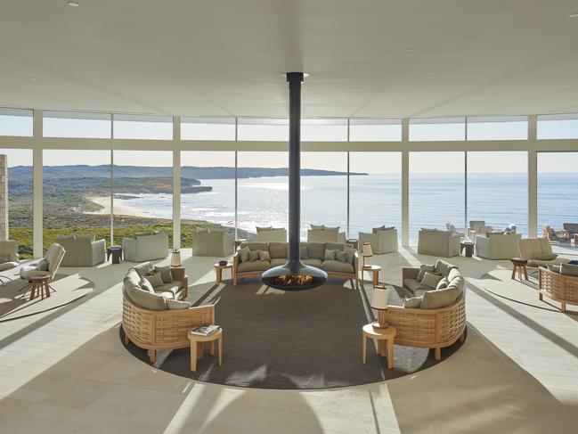 Great Room of Southern Ocean Lodge, Kangaroo Island.  EXCLUSIVE TO T+L DO NOT USE