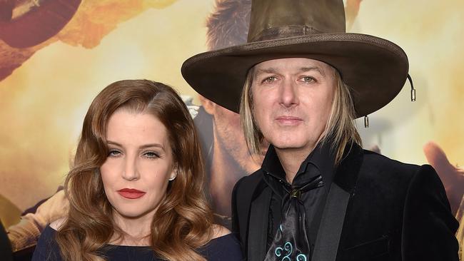 Lisa Marie Presley and musician Michael Lockwood. Picture: Getty Images.