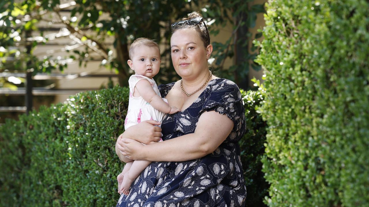 Brookvale resident Amber Blair with her seven-month-old daughter Maddison. Picture: Richard Dobson