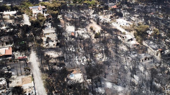 An aerial photo of the devastation in Athens. Picture: Antonis Nikolopoulos/Eurokinissi