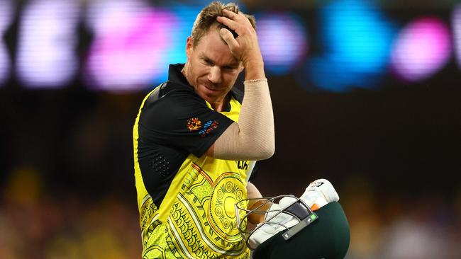 Warner has just 11 runs in the World Cup. Picture: Patrick Hamilton / AFP