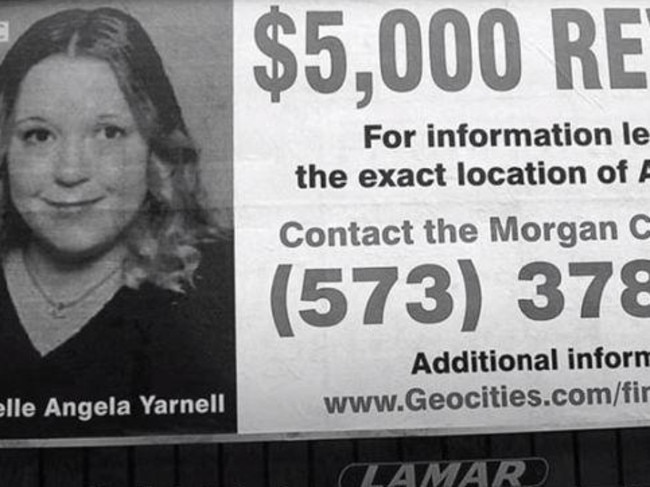 One of the real-life billboards for missing girl Angela. Photo: Courtesy of the BBC