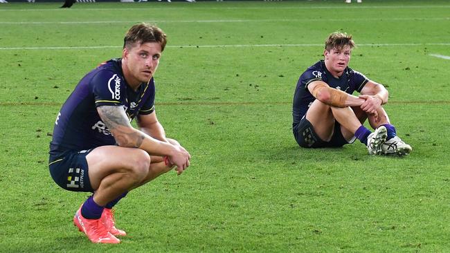 (L-R) Storm stars Cameron Munster and Harry Grant. Picture: Bradley Kanaris/Getty Images