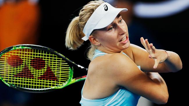 A dejected Daria Gavrilova on her way to a stunning second-round exit. Picture: Getty Images