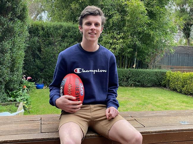 AFL draft hopeful Max Holmes has played one game with Sandringham Dragons.