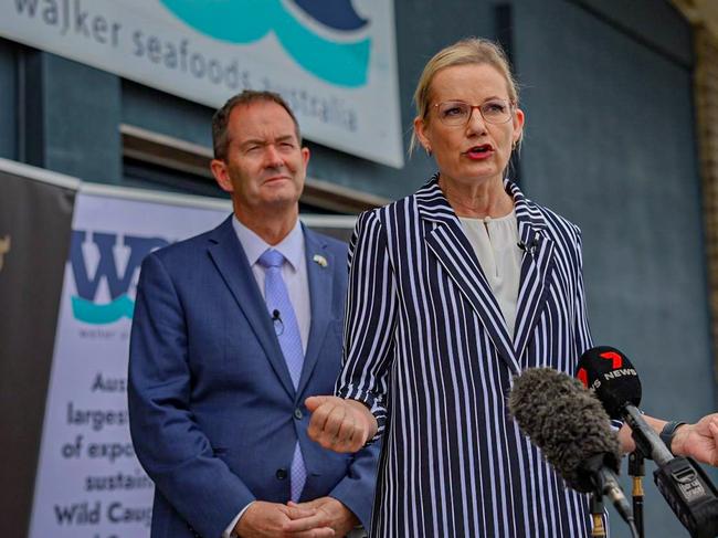 Sussan Ley at Walkers Seafood in Mooloolaba on Tuesday.