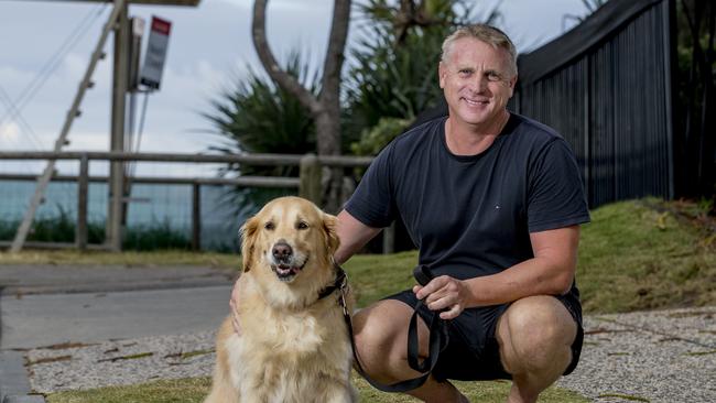 Mike Cook with his Golden Retriever Elsie, 6, are best friends. Picture: Jerad Williams