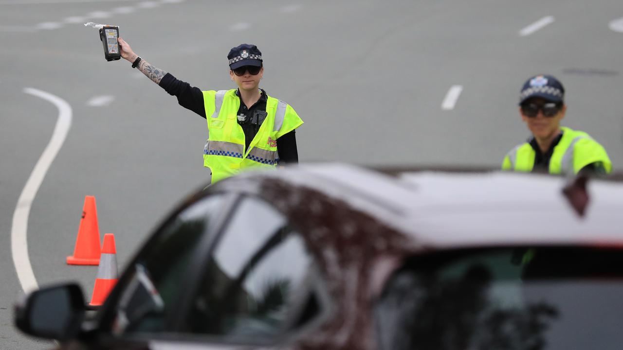 Police performing random breath testing.