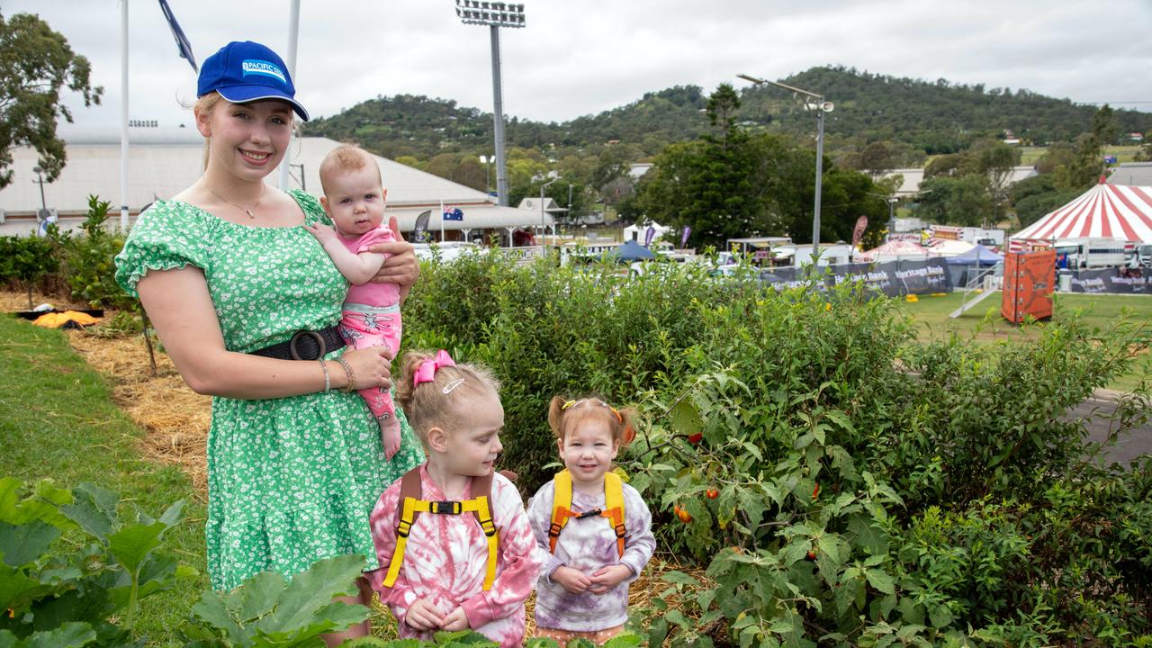 Ingrid Wiley and her daughters Saffron, Daisy and Freja. Heritage Bank Toowoomba Royal Show. Sunday March 27, 2022