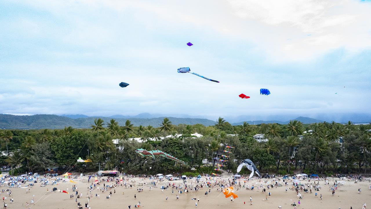 Aerial shots of the Beach Day at Port Douglas Carnivale 2025. Picture: Cats Eye Productions / Supplied
