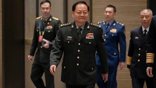 China's vice chairman of the CPC Central Military Commission and vice chairman of the Central Military Commission of the People's Republic of China Zhang Youxia (C) arrives for a group photo before the opening ceremony of the 19th Western Pacific Naval Symposium in Qingdao, China's Shandong province on April 22, 2024. Picture: Wang Zhao / AFP