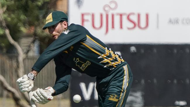 Gordon Waterfall batting for Carrum Downs. Picture: Valeriu Campan