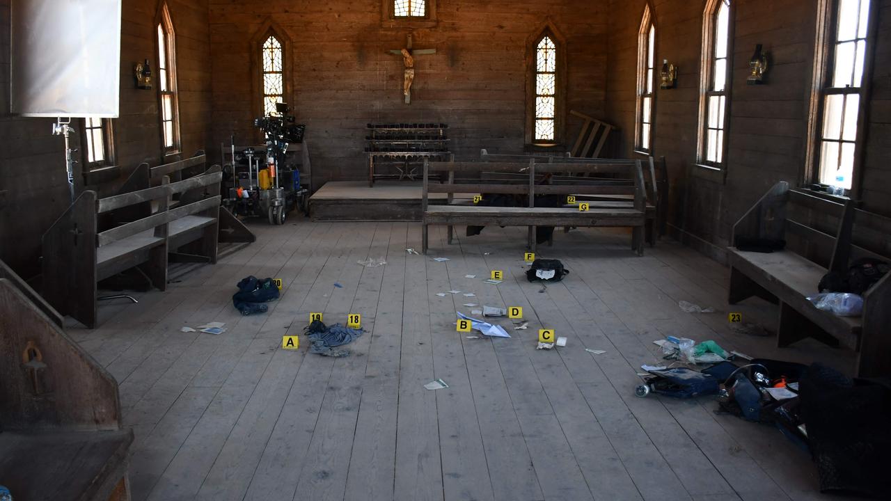 The scene of the shooting at the Bonanza Creek Ranch in Santa Fe, New Mexico. (Photo by Santa Fe County Sheriff's Office / AFP)