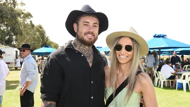 Nicholas Lowe and Hayley Wilkinson at Moama Bowling Club Echuca Cup. Picture: David Smith
