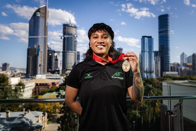 Manaia-Rose Afuie’s older sister Ana has been the Selena Worsley medallist (best player) two years running in the StoreLocal Premier Women rugby competition playing as a scrumhalf for Sunnybank.