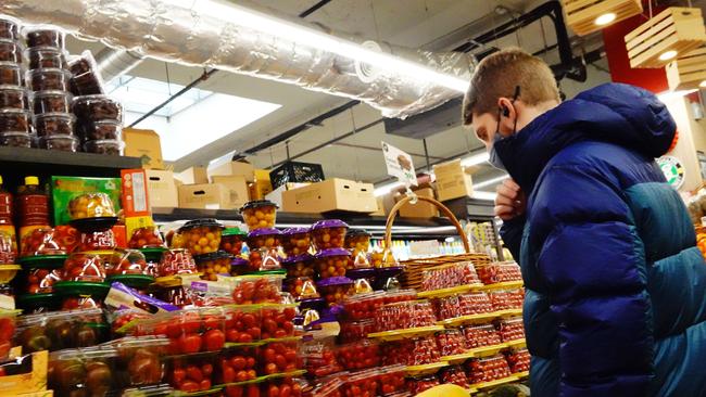 A person shops for groceries at Lincoln Market in Brooklyn. The Labor Department reported that consumer inflation rose 7.9% over the past year, the largest rise since 1982. Picture: Michael M. Santiago/Getty Images/AFP