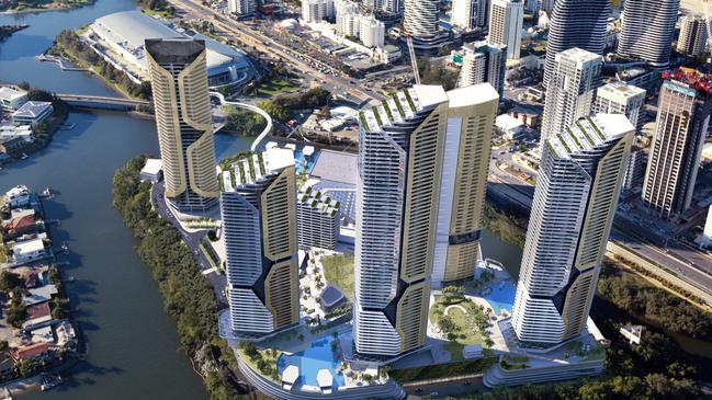 Artist impression of The Star Gold Coast's mega masterplan concept. Image: Supplied