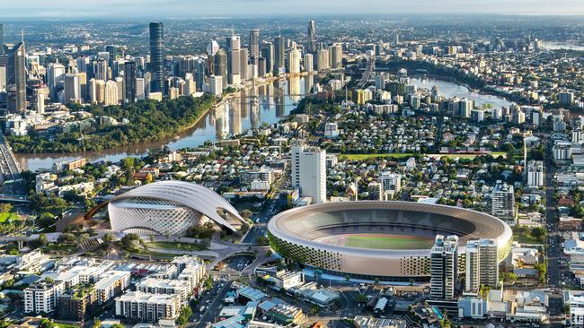 Gabba Olympic Precinct stadium render, designed by HAL Architects