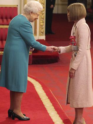 Editor-in-Chief, American Vogue and Artistic Director, Dame Anna Wintour is made a Dame Commander of the British Empire by Queen Elizabeth II. Picture: AP