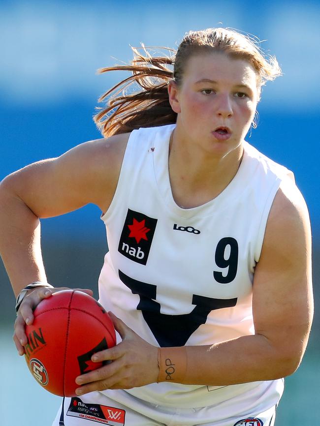 Paige Scott was among the girls to start the season strong for the Rebels. Photo: Kelly Defina/AFL Photos.