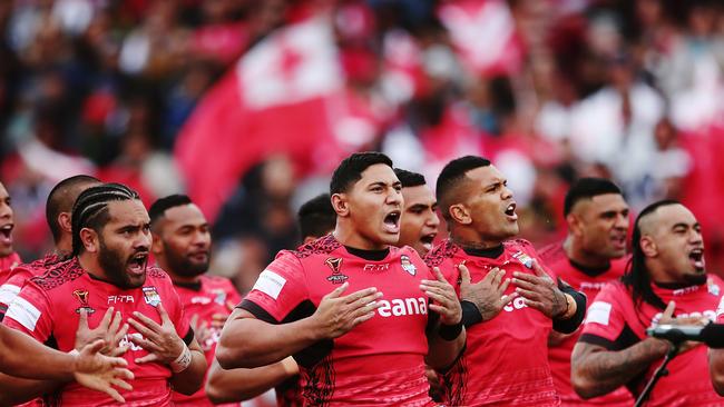 Taumalolo lead the Sipi Tau before the match.