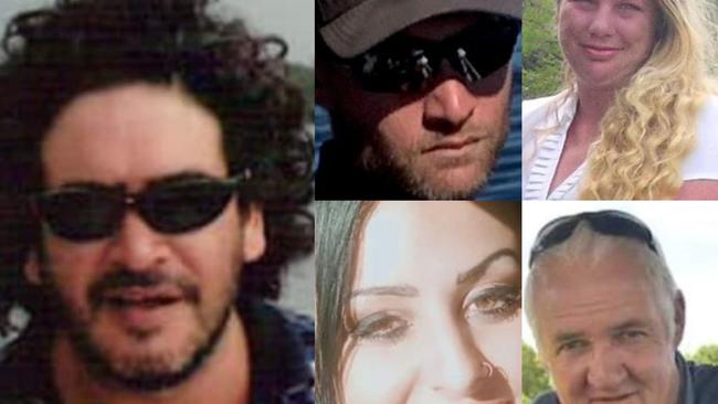 The Gympie region has lost many much-loved community members in a series of tragedies this month (clockwise from left): Domenico "Mick" Dipasquasio, Andrew Davis, Maria-Christina "Tina" Gevers, Thomas Holt and Sarah Brown.