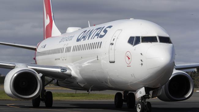 Covid vaccinations arrive at Hobart on Qantas flight QF1023. Picture: Chris Kidd