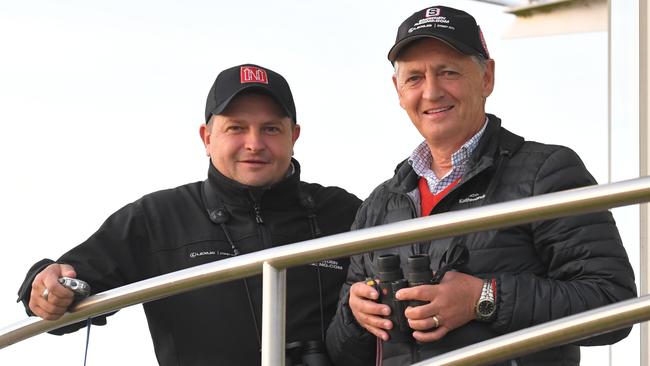 Trainers Peter (right) and Paul Snowden have three-year-old in Devil’s Throat placed to win at Kensington on Wednesday. Picture: AAP Image