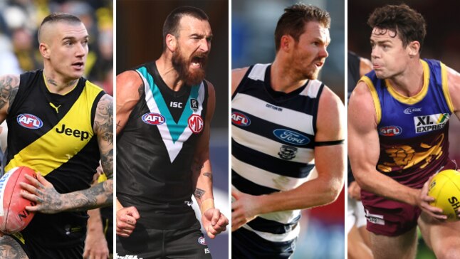 Preliminary final superstars Dustin Martin, Charlie Dixon, Patrick Dangerfield and Lachie Neale.