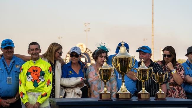 The connections of Write Your Name after winning the Darwin Cup. Picture: Pema Tamang Pakhrin