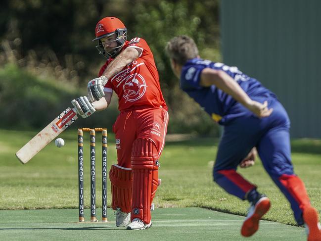 MPCA: Old Peninsula v Sorrento. Sorrento batsman Corey Harris. Picture: Valeriu Campan