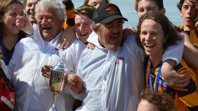 Inverleigh FNC paid tribute to trainer Peter Lomas (left), who passed away Friday. Picture: Inverleigh FNC