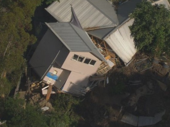 The home collapsed during a landslide near Point Nepean Rd in McCrae about 8.45am on Tuesday (9News)