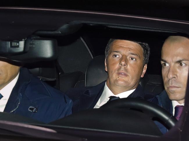 Italian premier Matteo Renzi, centre, resigned after losing a referendum on constitutional reform. Picture: AP Photo/Alessandra Tarantino