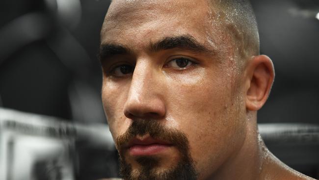 Whittaker is totally focused on Gastelum. AAP Image/James Ross.