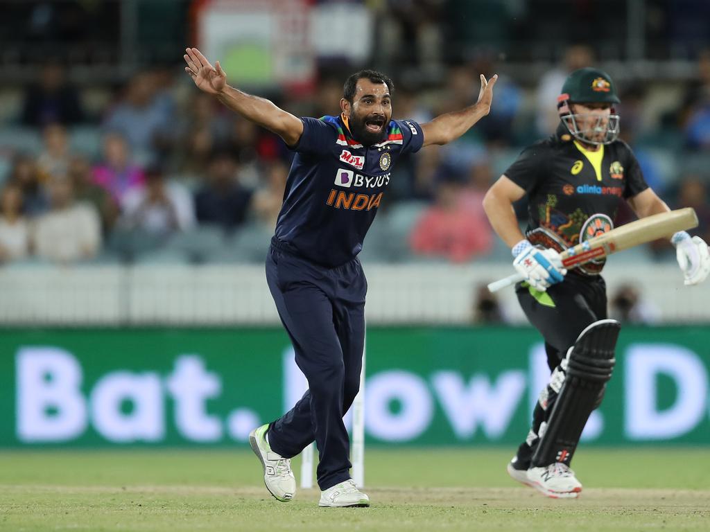 Mohammed Shami of India appeals for a wicket.