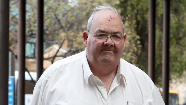 Peter Rex Dansie leaves the Supreme Court after the mistrial was declared. Picture: AAP/Kelly Barnes.