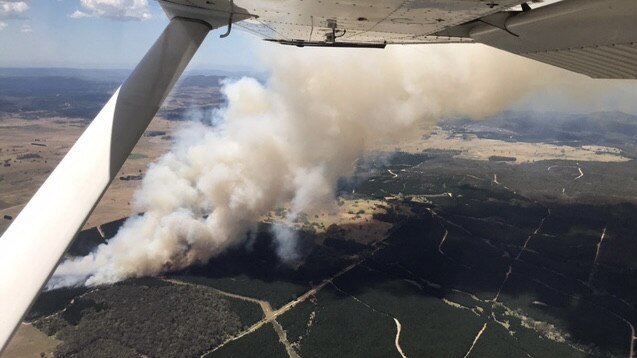 A bushfire burns near Platts Rd, Mila in the Snowy Monara region on Wednesday afternoon. Picture: NSW RFS