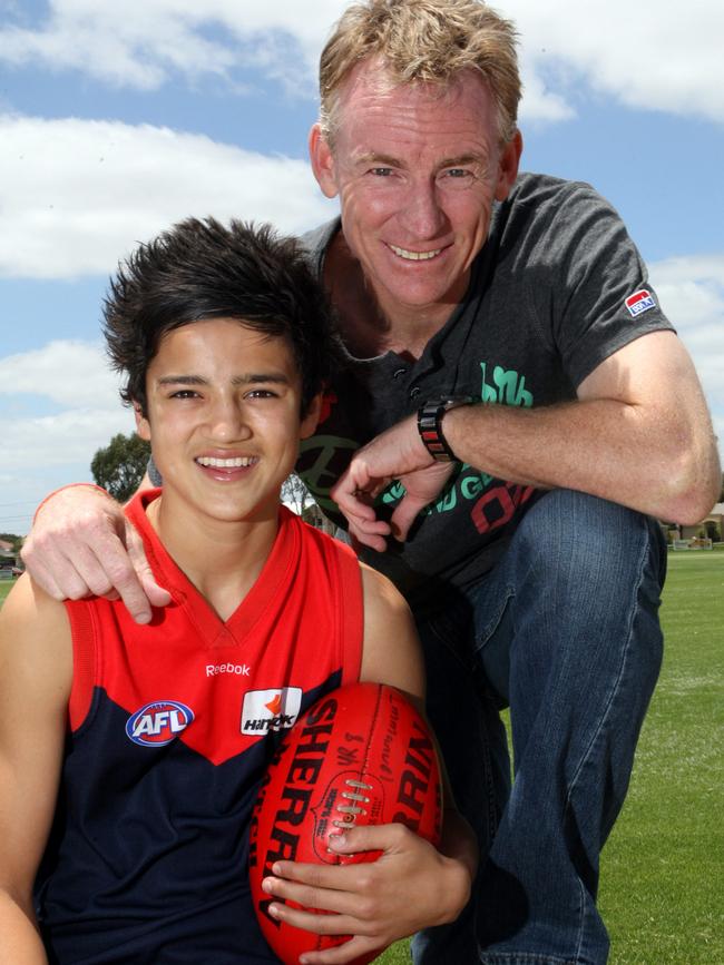 Billy Stretch, at age 14, with his dad Steven.