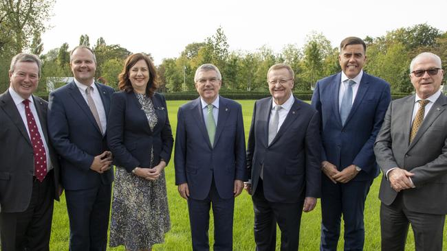 The Australian delegation with the IOC President Thomas Bach in Lausanne. Picture: Greg Martin/IOC