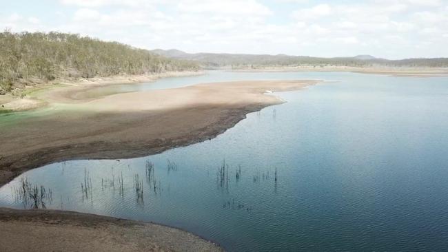 The level of the Paradise Dam near Bundaberg has been plunging since the Palaszczuk Government started releasing 400 megalitres of water every day from late September due to safety concerns.