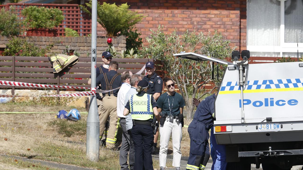 Fatal house fire in Sanders Street Glenorchy with Tasmania Police and Tasmania Fire Service in attendance. Picture: Nikki Davis-Jones