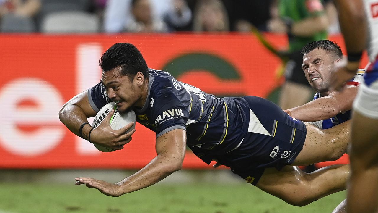 Jeremiah Nanai’s blistering form has helped propel the Cowboys into the NRL top four. Picture: Getty