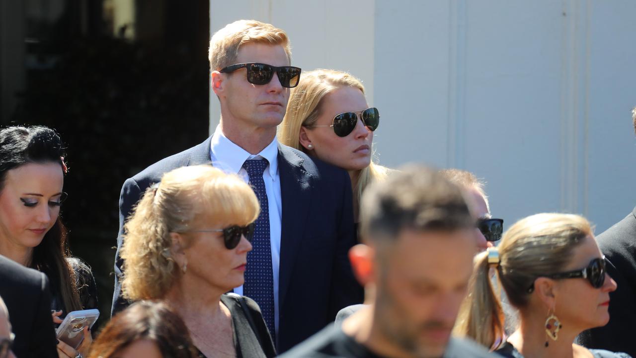 Nick Riewoldt after the service. Picture: Alex Coppel.