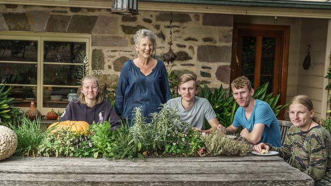 Sophie with four of her five children.. Picture: Nick Clayton