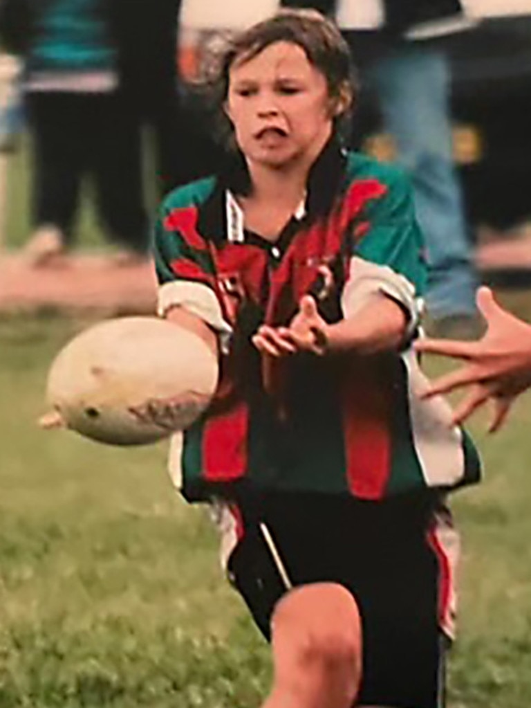 Nicho Hynes playing for his junior club, Umina Bunnies under-10s.