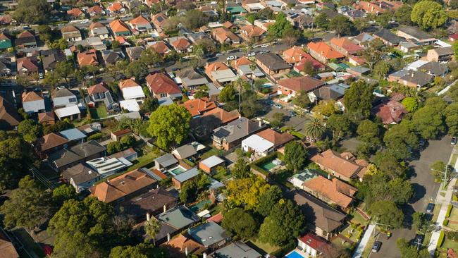 SYDNEY, AUSTRALIA - NewsWire Photos SEPTEMBER 14 2023. Generic housing & real estate house generics. Pic shows aerial view of suburban rooftops in Summer Hill, taken by drone. Picture: NCA NewsWire / Max Mason-Hubers