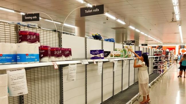 Panic buying at the beginning of the pandemic left supermarket shelves empty.